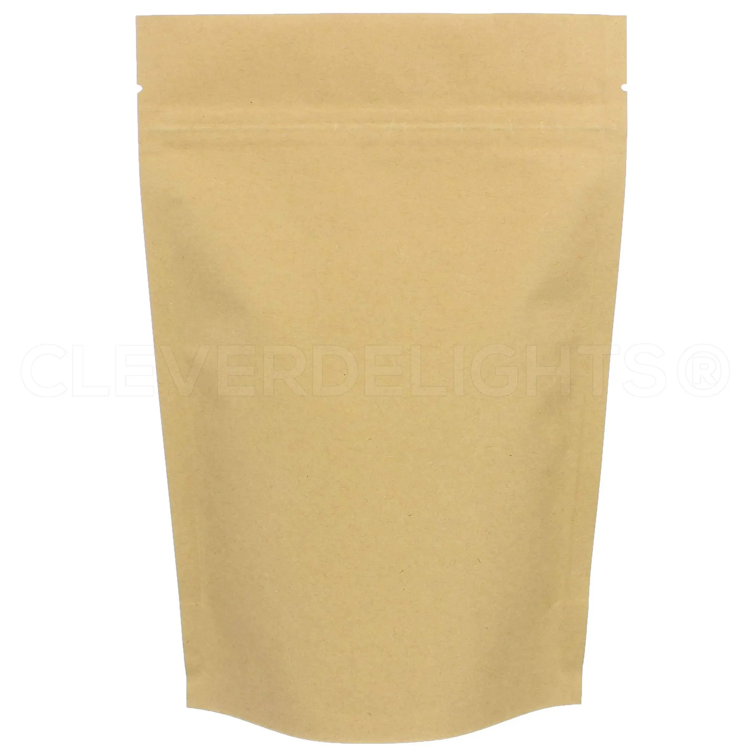 CleverDelights Kraft Stand Up Pouches - 8oz - 100 Pack - 6" x 9" x 3"