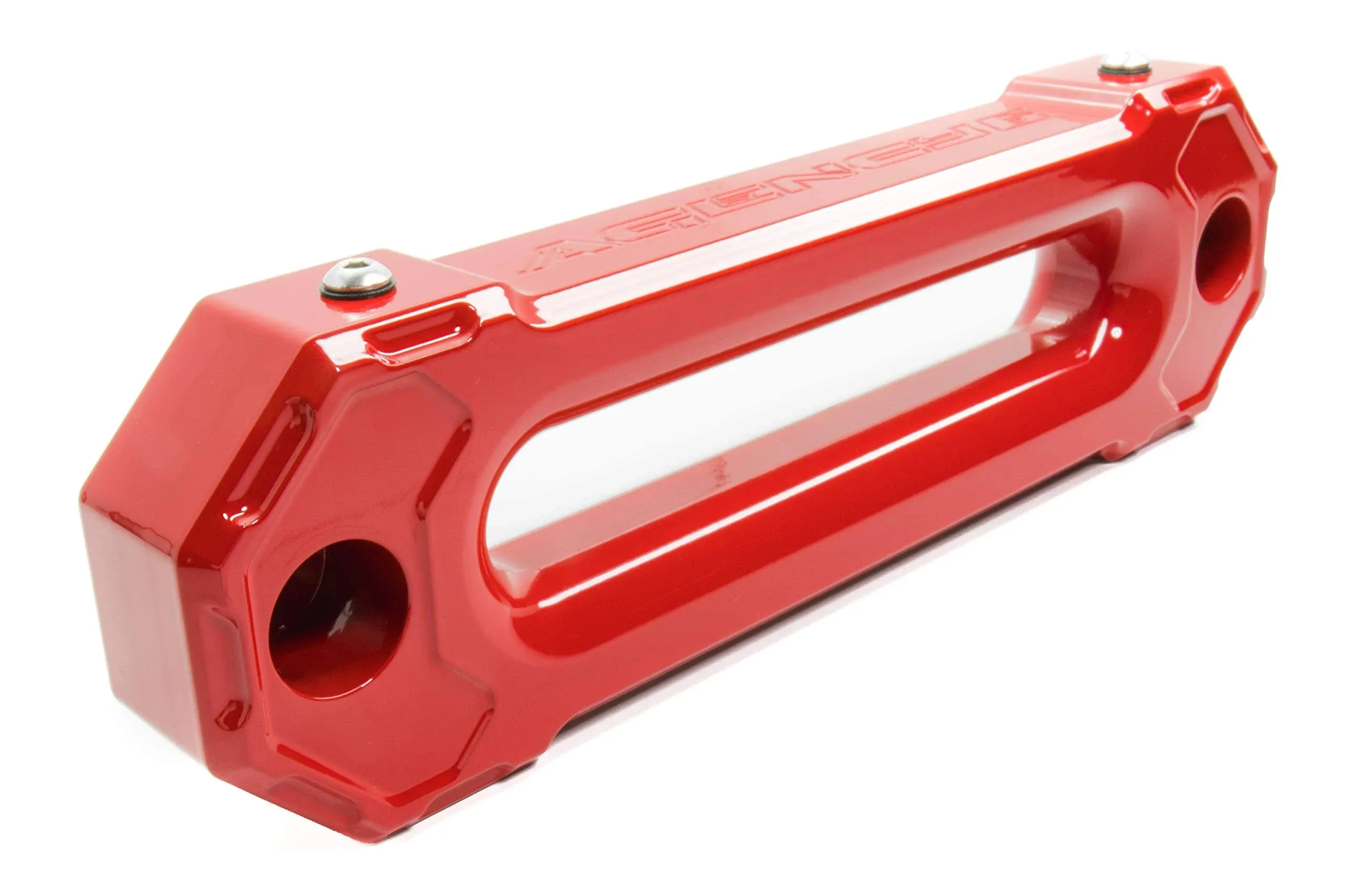 Agency 6 Hawse Fairlead - 1.5" Thick (10" Hole spacing) - Billet Aluminum Fairlead for Synthetic Winch Line, Stainless Hardware Included - Made in The USA (Red)Agency 6 Hawse Fairlead - 1.5" Thick (10" Hole spacing) - Bil…