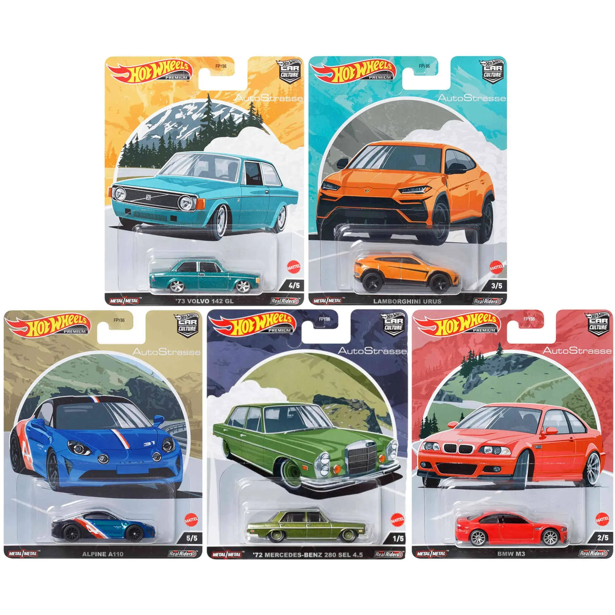 Hot Wheels Premium 2022 Car Culture Auto Strasse Set of 5