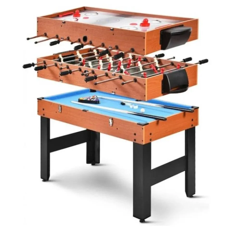 Costway 48'' 3-in-1 Multi Combo Game Table Foosball Soccer Billiards Pool Hockey for Kids