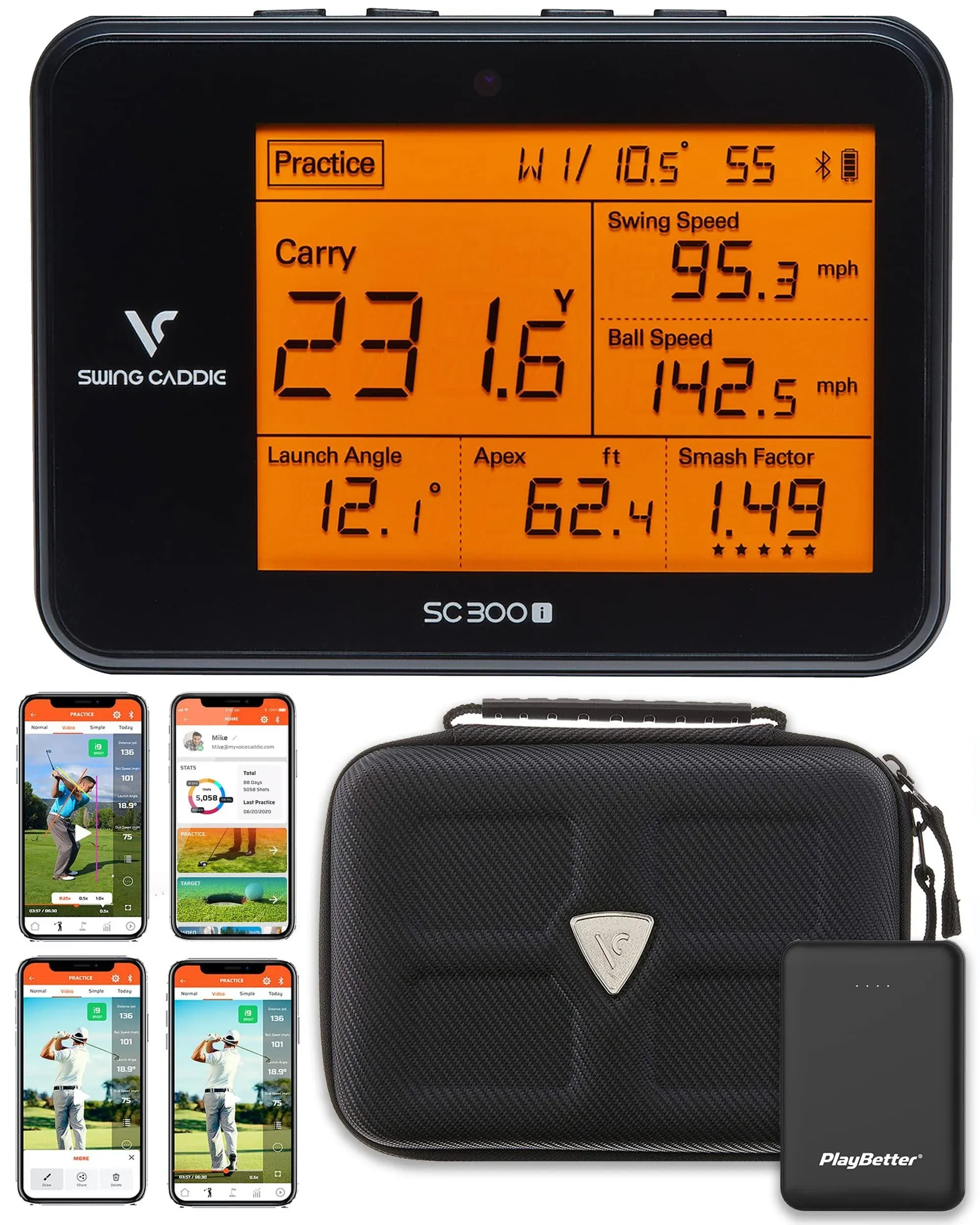 PlayBetter Swing Caddie SC300i Golf Launch Monitor by Voice Caddie | Official...