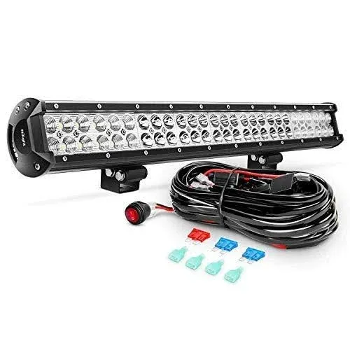 Nilight - ZH405 LED Light Bar 25Inch 162W Spot Flood Combo Led Off Road Lights with Wiring Harness Kit, 2 Years Warranty