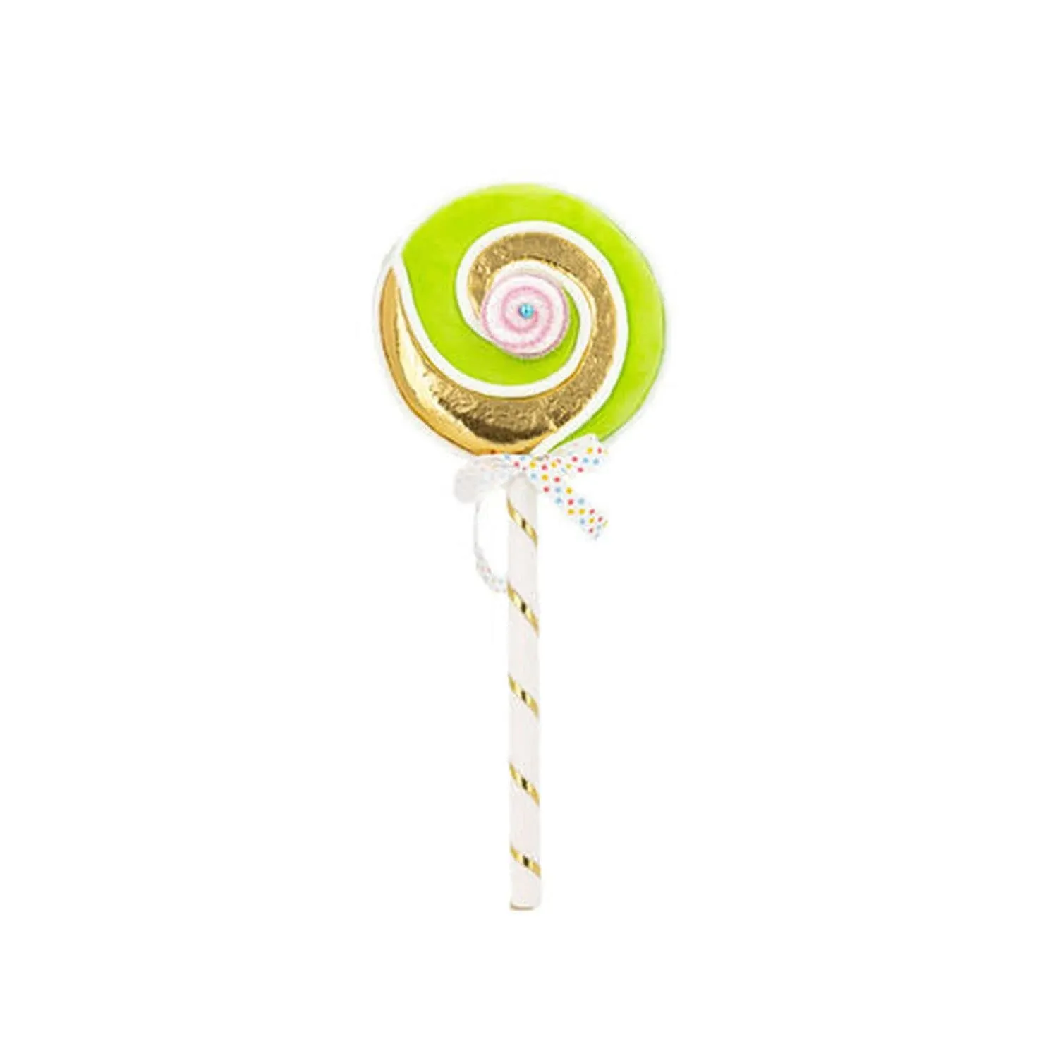 December Diamonds Snow Cream Shoppe 19" Green Swirl Lollipop Pick