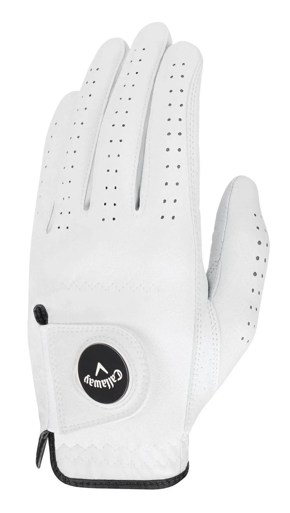 Callaway OptiFlex Glove (White, LEFT, MEDIUM LARGE) Leather Golf NEW