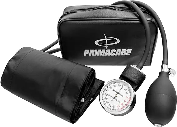 Primacare DS-9192 Classic Series Adult Size Professional Blood Pressure Kit with Aneroid Sphygmomanometer, Latex-Free Inflation System BP KIT with Nylon Cuff and Stethoscope