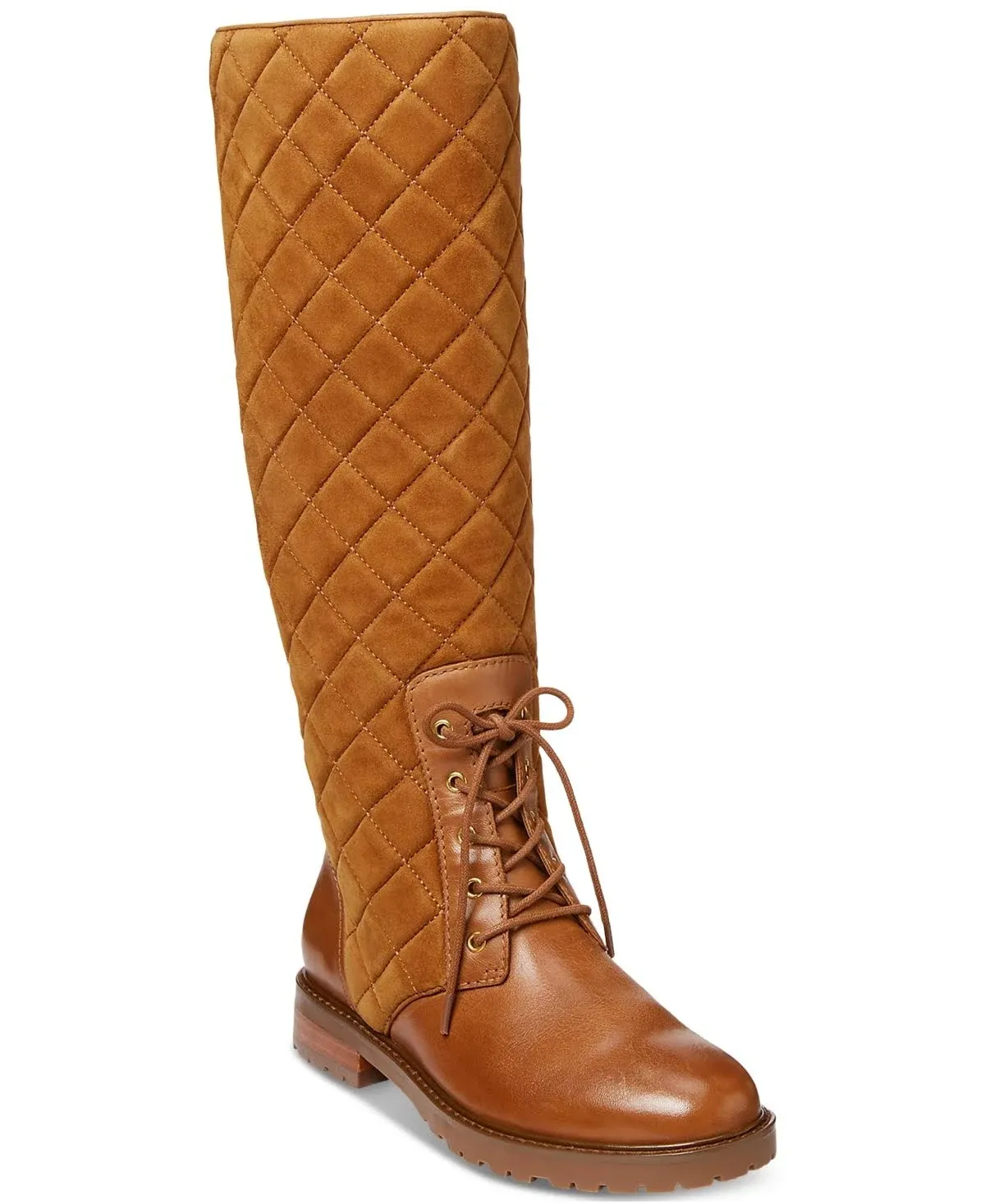 Lauren Ralph Lauren Women's Hollie Quilted Lace-Up Riding Boots - Whiskey, Deep ...