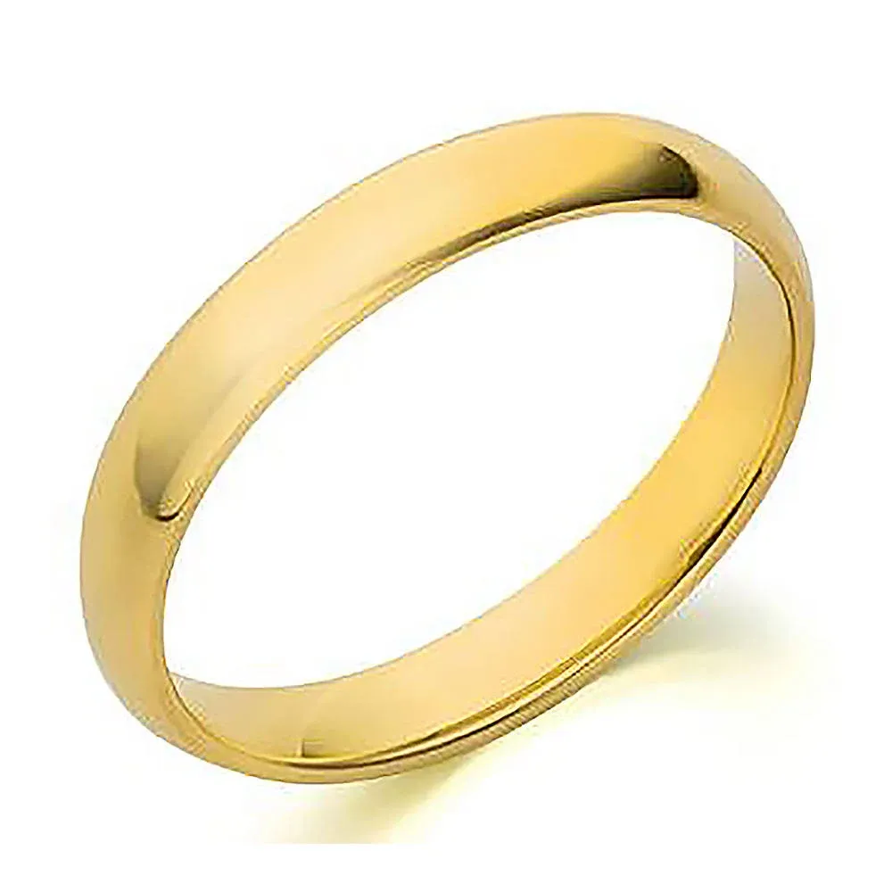 Jewelstop 14K Solid Gold 3mm Polished Plain Wedding Band Ring