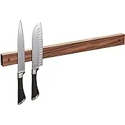 wooDsom Powerful Magnetic Knife Strip, Solid Wall Mount Wooden Knife Rack, Bar. Unique Gift Made in USA (Walnut, 24")