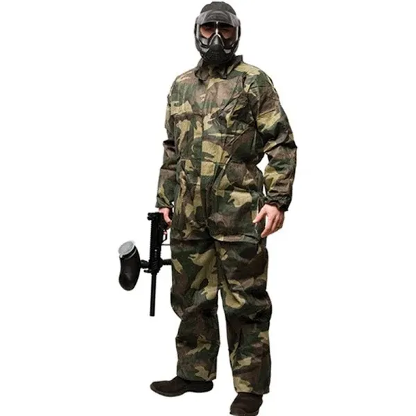 Disposable or Reusable Paintball or Airsoft Coveralls Jumpsuit - Camo Small