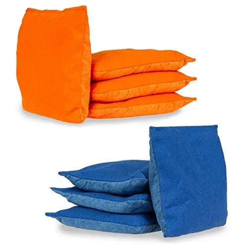 All Weather Professional Cornhole Bags - 4 Orange &amp; 4 Blue