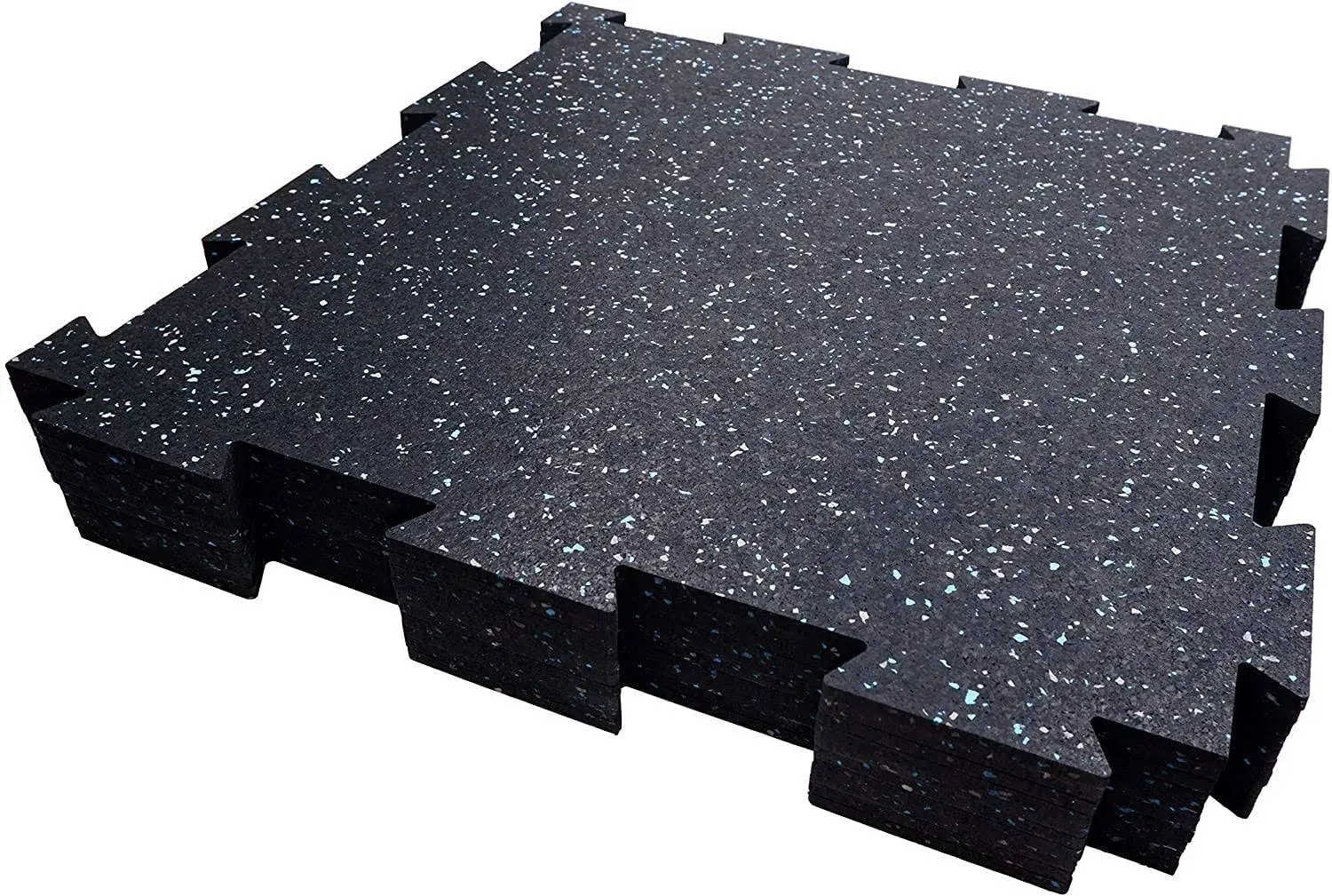 Rubber King RE810406DDE4B 19 x 19 in. x 6 mm Performance Fitness Flooring Mat ...