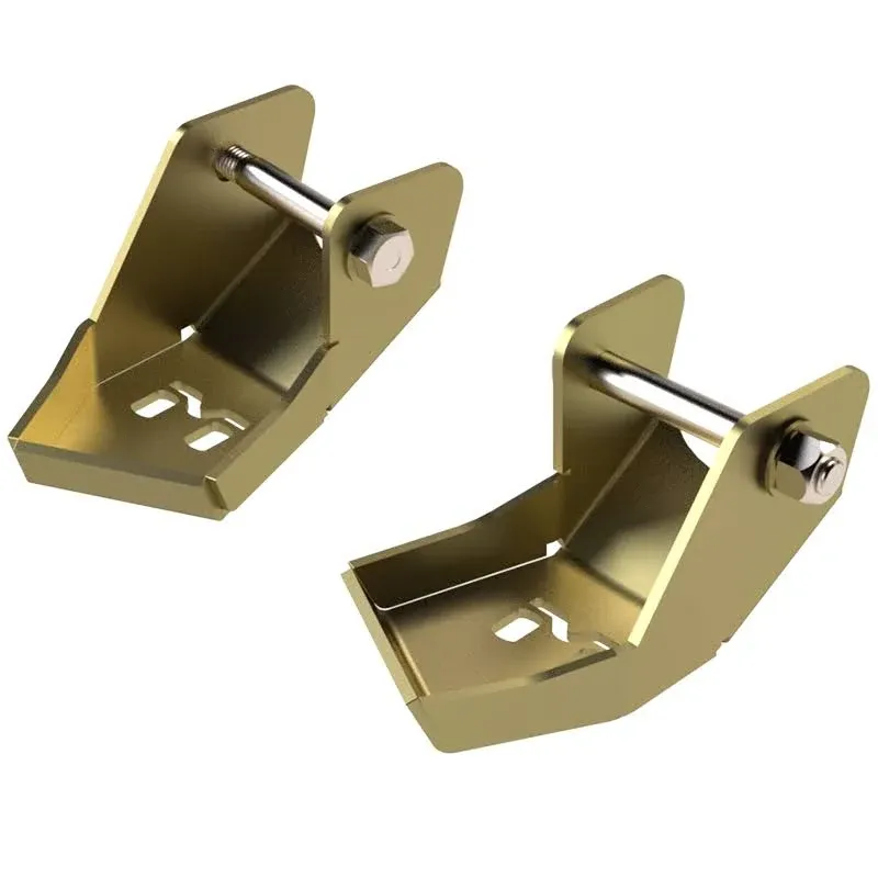 JL Wrangler Rear Bolt On Shock Bracket Skid Plate, Pair, Sturdy Reinforcement, Added Protection, Gold Zinc Finish, Made in USA