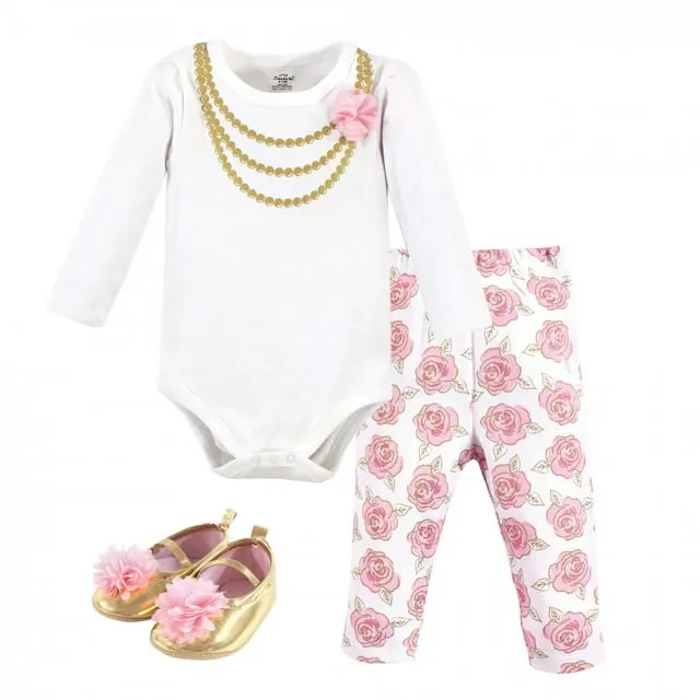 Little Treasure Unisex Baby Cotton Bodysuit, Pant and Shoe Set