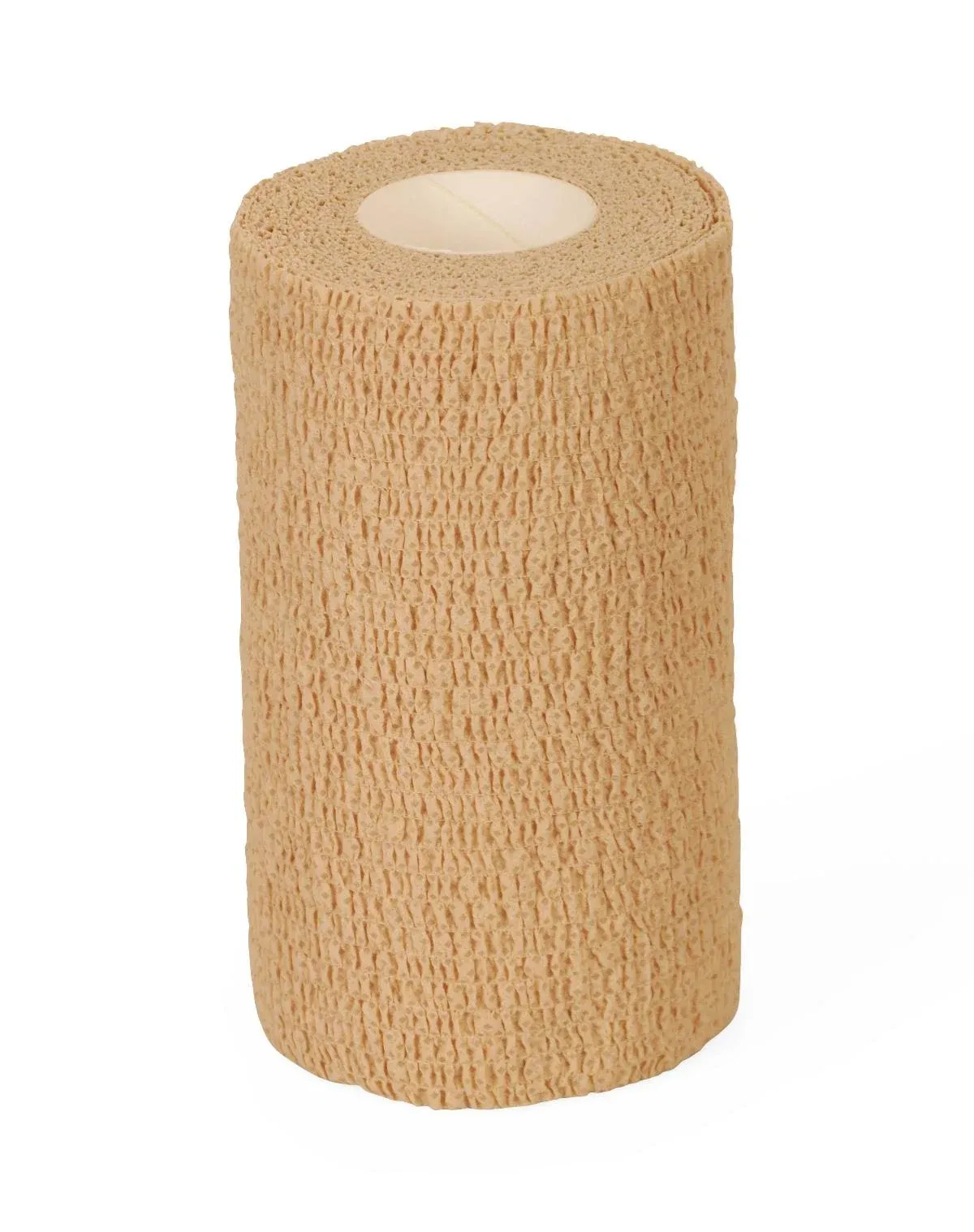 Medline Self-Adherent Cohesive Wrap Bandage, Latex-Free, 6" x 5 yd, Tan, 12 Count