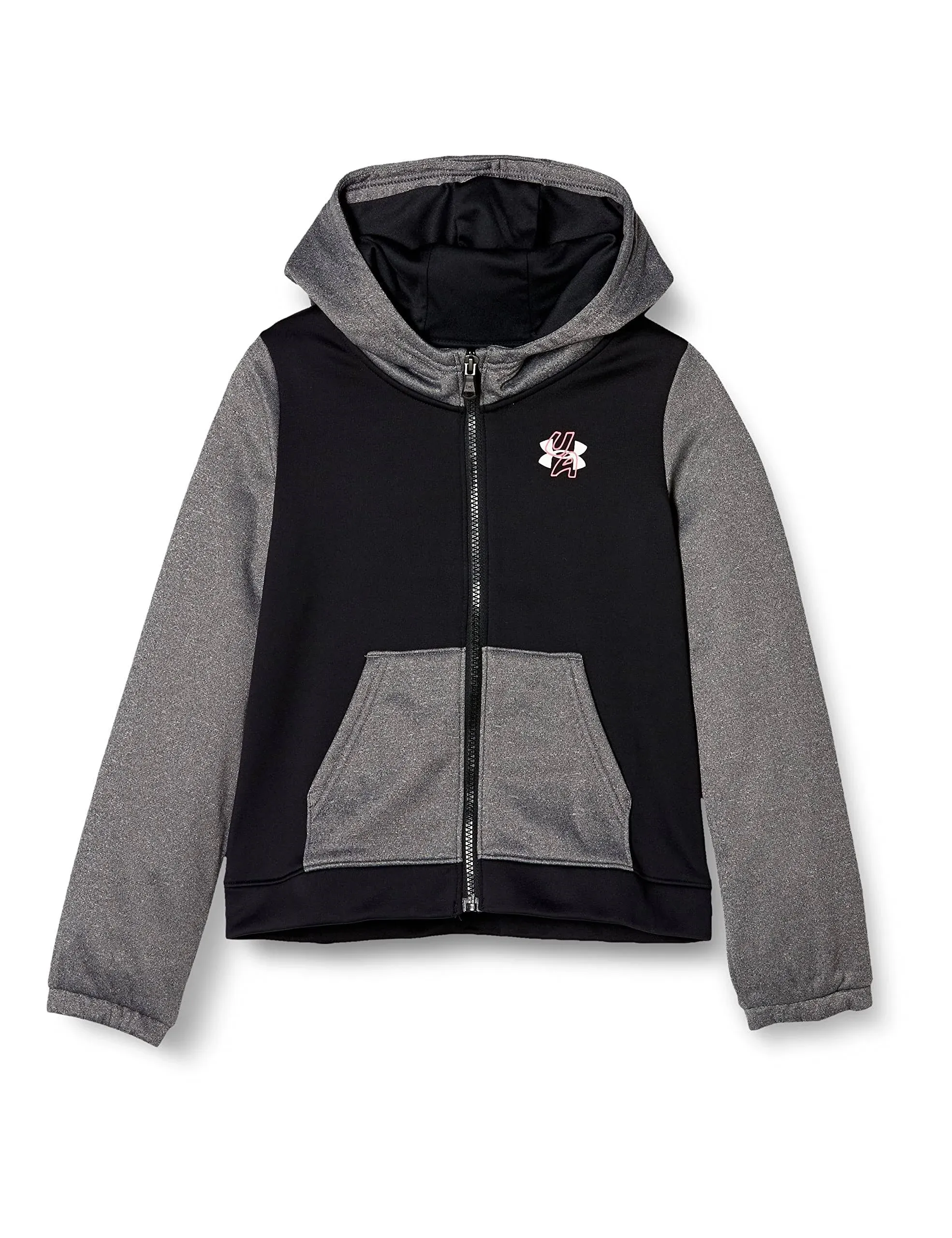 Under Armour Girls&#039; Armour Fleece Full-Zip T-Shirt , Black (001)/White , Youth