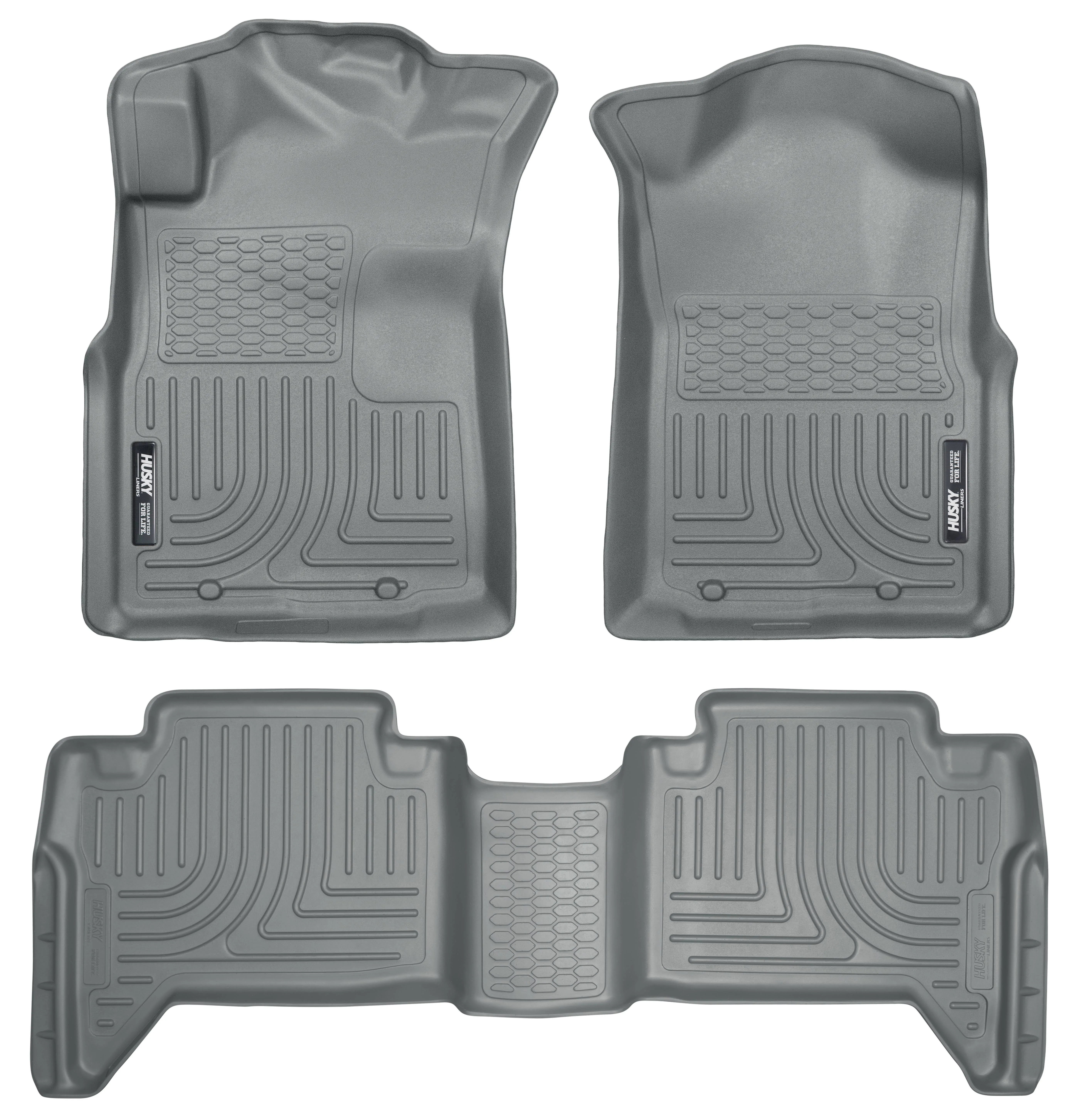 Husky Liners Weatherbeater Series Front & 2nd Seat Floor Liners (Footwell Coverage) 98952 Grey Fits select: 2005-2015 TOYOTA TACOMA