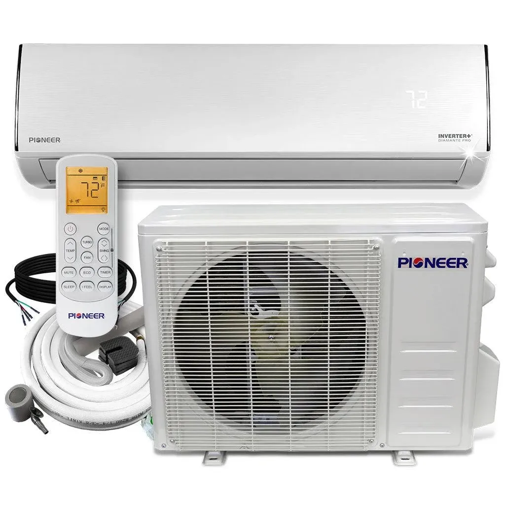 PIONEER 18000 BTU 19 SEER Mini Split A/C Heat Pump 230V 16Ft Full Install Kit