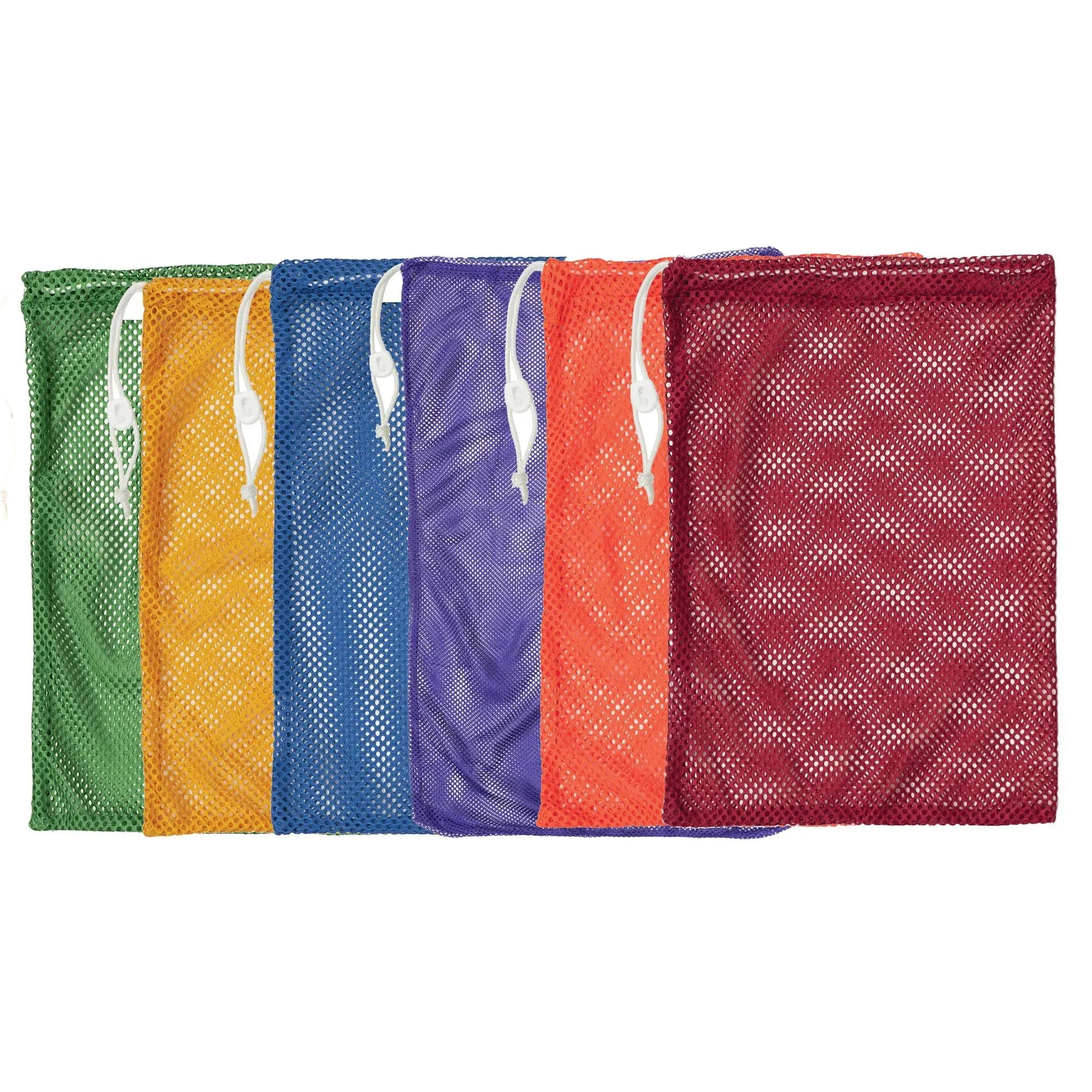 Heavy-duty Mesh Bag, 12" X 18", Gold, Green, Orange, Purple, Royal Blue, Scarlet Red, 6/set