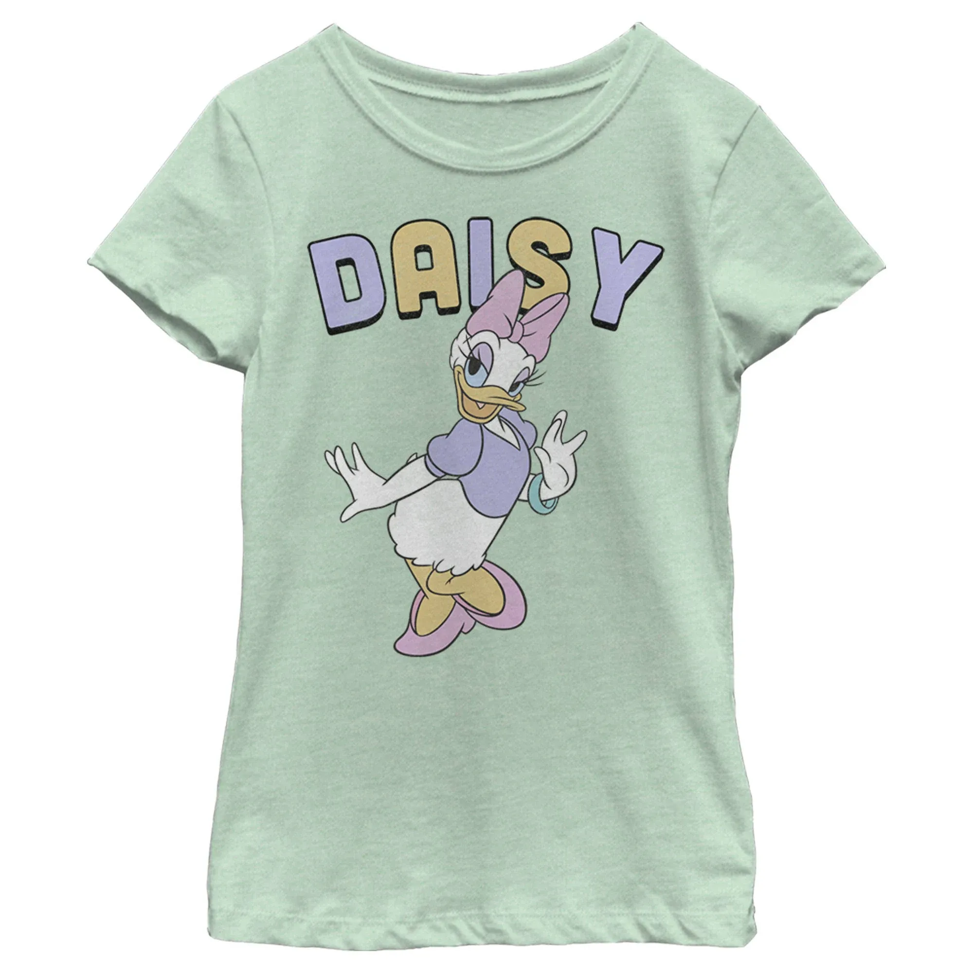 Girl's Mickey & Friends Daisy Duck Graphic Tee Mint Small, Green