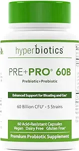 Hyperbiotics, Pre + Pro, 60 млрд КОЕ, 60 кислотостойких капсул