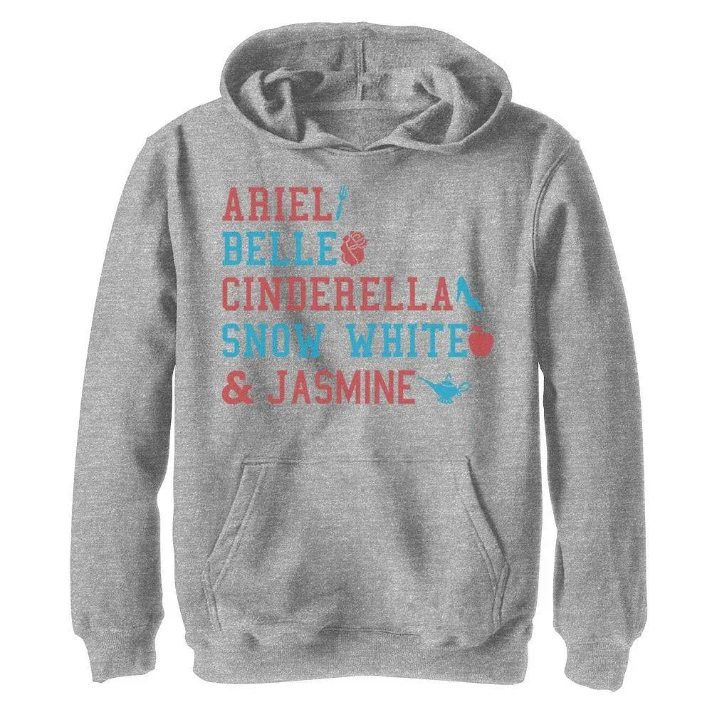 Disney Princesses Americana Stacked Names Youth Hoodie | BoxLunch