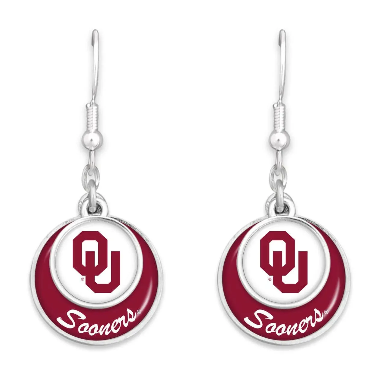 Oklahoma Sooners Stacked Disk Earrings Jewelry Gift Licensed OU