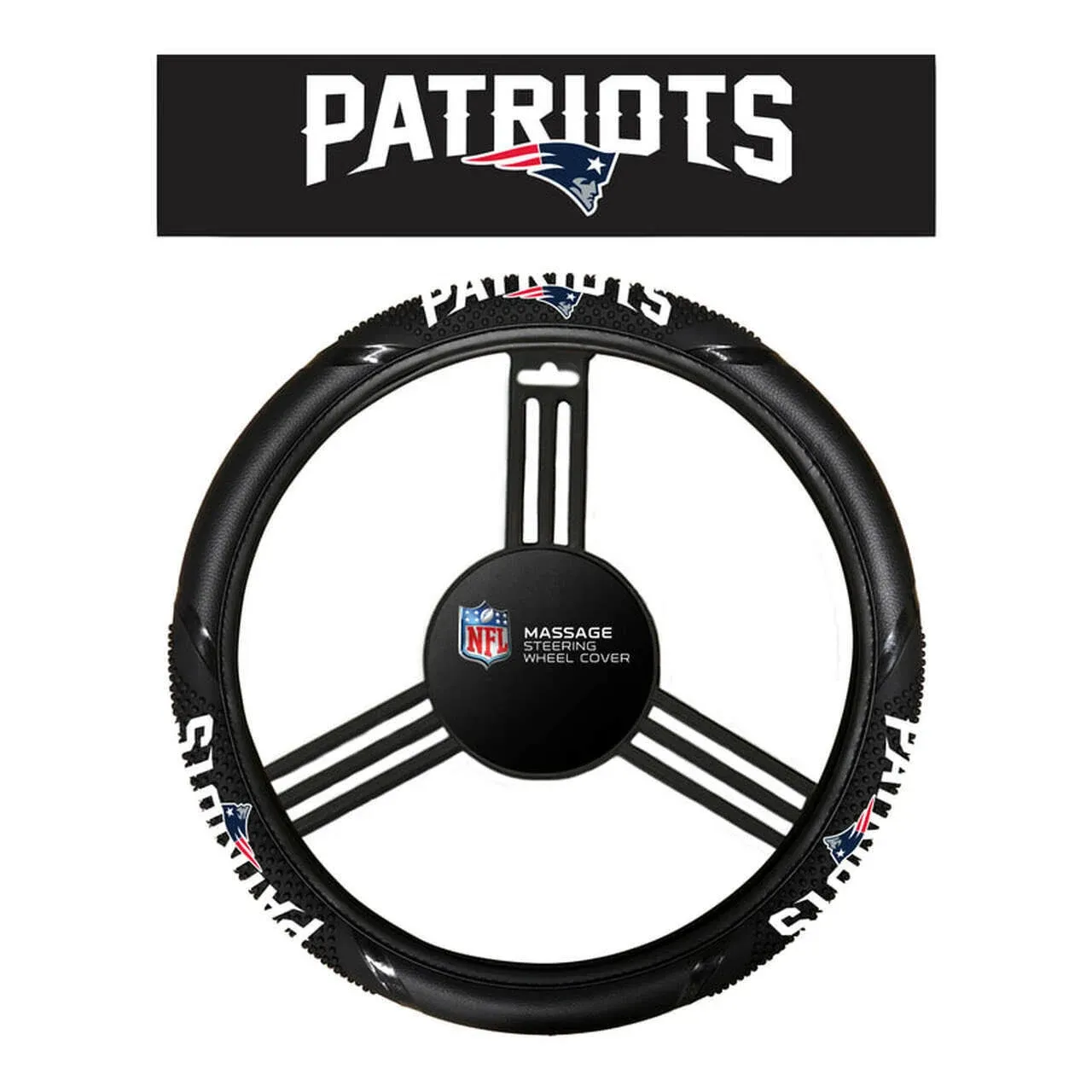 New England Patriots Steering Wheel Cover Massage Grip Style