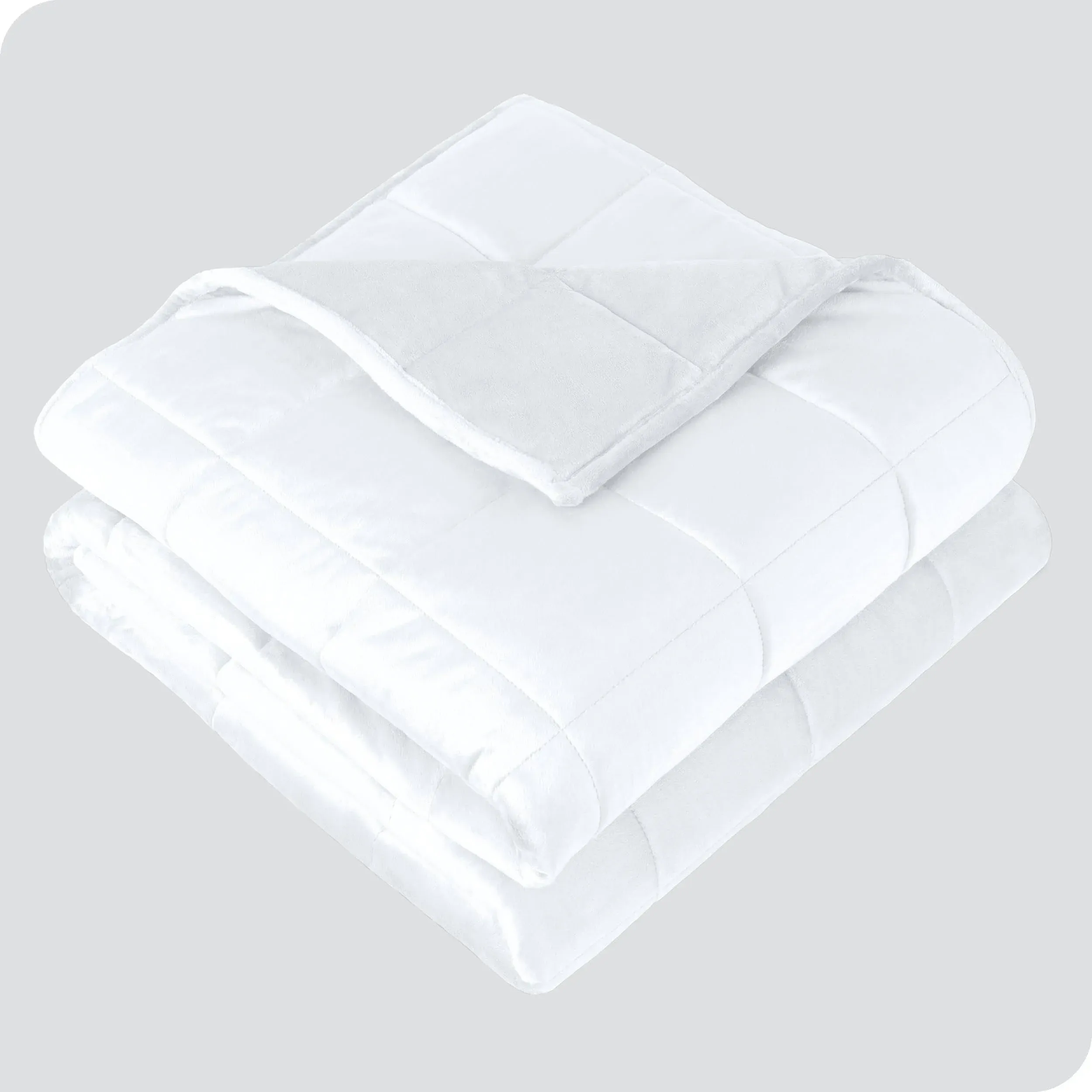 10 lb 40" x 60" Weighted Blanket Minky Fleece White by Bare Home