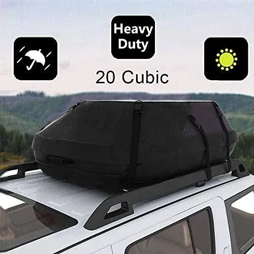 20 Cubic Car Cargo Roof Bag - Waterproof Duty Car Roof Top Carrier - Easy to Ins