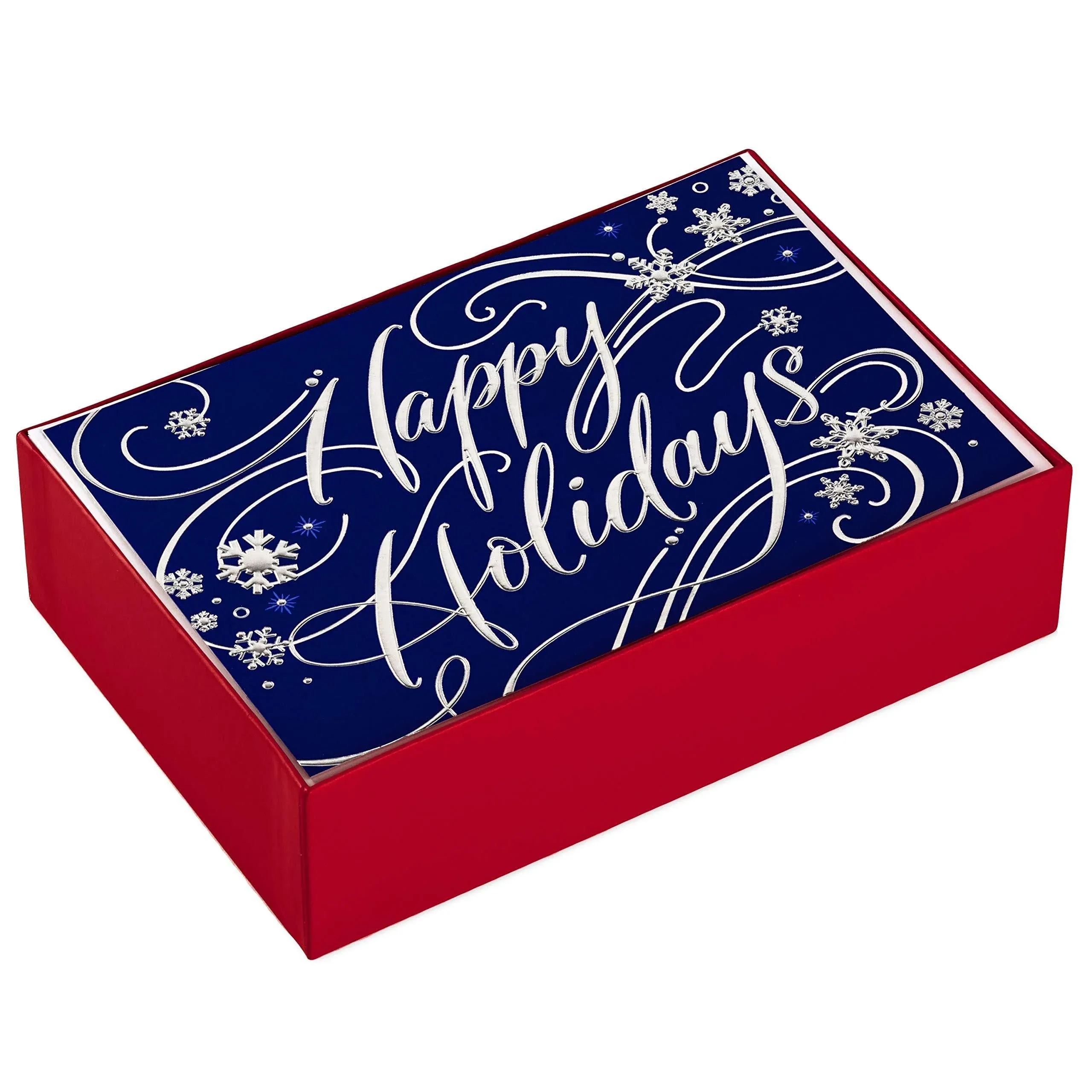 Hallmark Boxed Holiday Cards, Happy Holidays (40 Blue and Silver Cards with ...