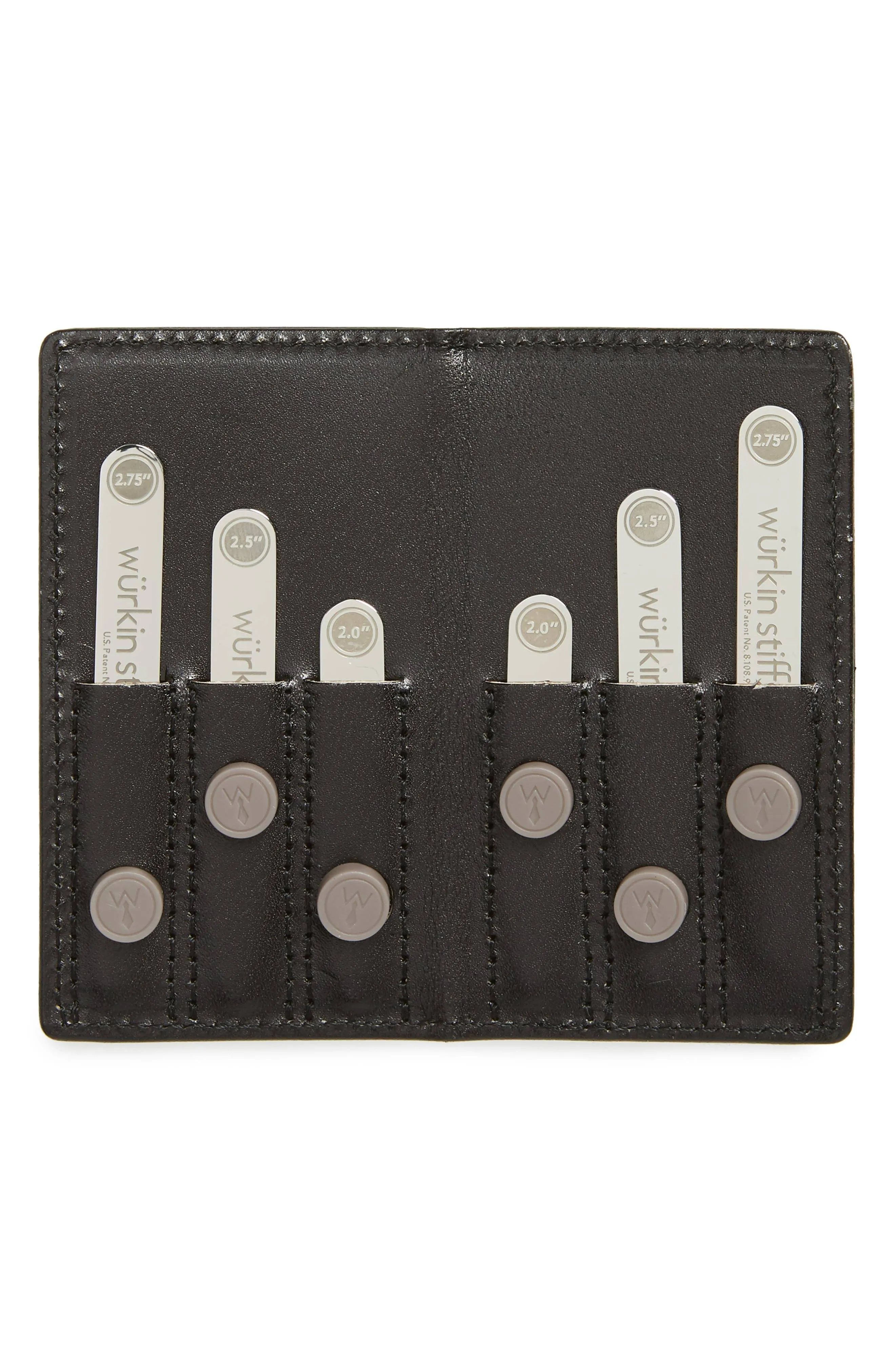 Würkin Stiffs Assorted Power Stays Magnet Collar Stay Travel Set Leather Wallet Case | Gift for Men | Seen on Shark Tank