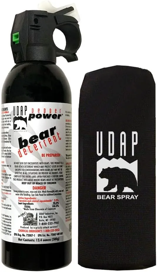 UDAP Pepper Power Super-Magnum Bear Spray with Hip Holster