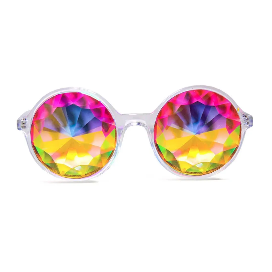 Xtra Lite Kaleidoscope Glasses - Clear - Diffraction Multi-Faceted Rainbow Rave