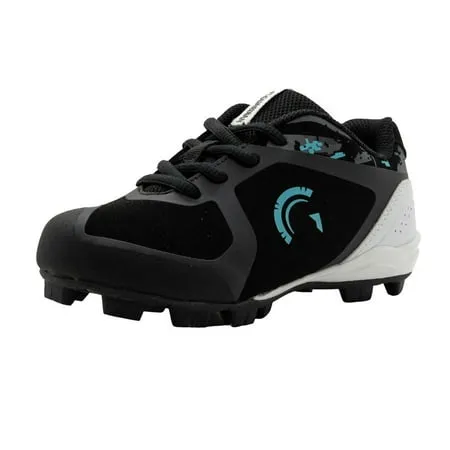 Guardian Blaze Low Top Youth Baseball Cleats Boys Girls Softball Rubber Turf Little League Shoes - Black Mint Size 12