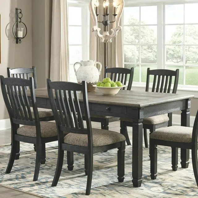 Ashley Furniture Tyler Mesa de Comedor de Almacenamiento en Negro y Gris