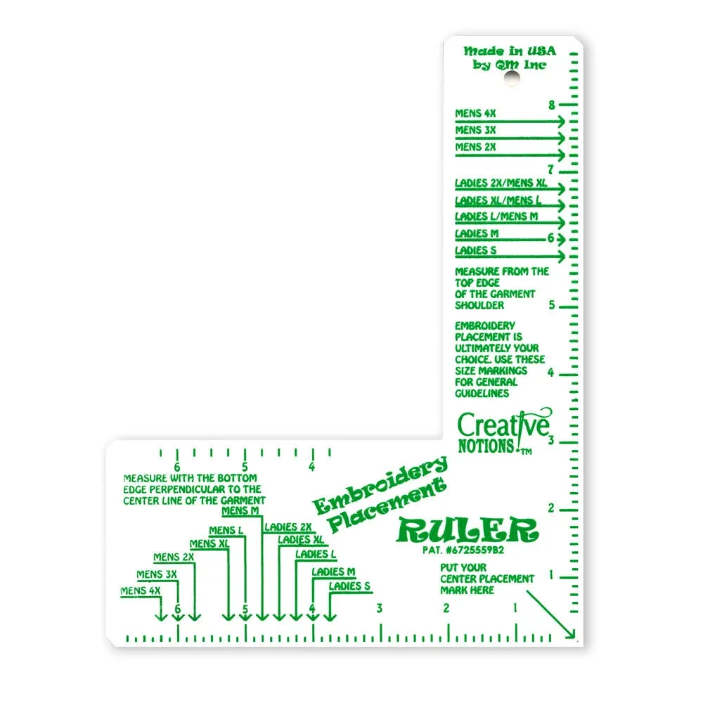 Creative Notions Embroidery Placement Ruler