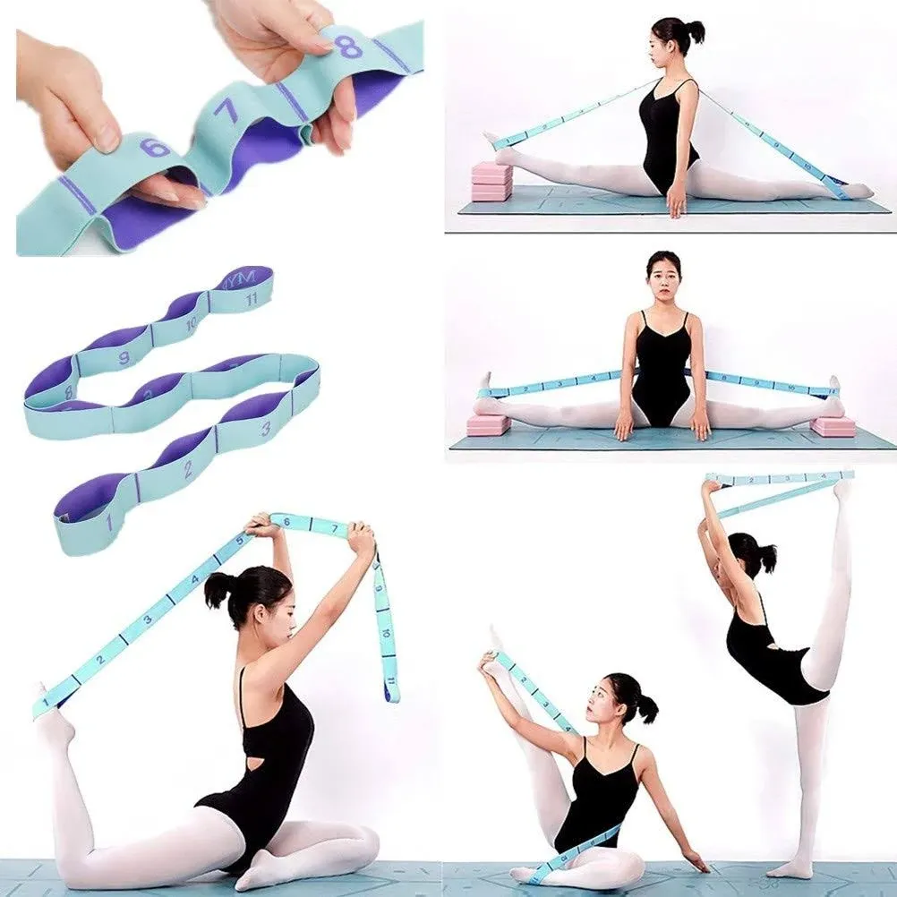 Meishen Nitpicker Stretching Straps Hamstring Stretcher Device Elastic Exercise Band Yoga mat Carrying Straps Leg Exercise Equipment Stretching