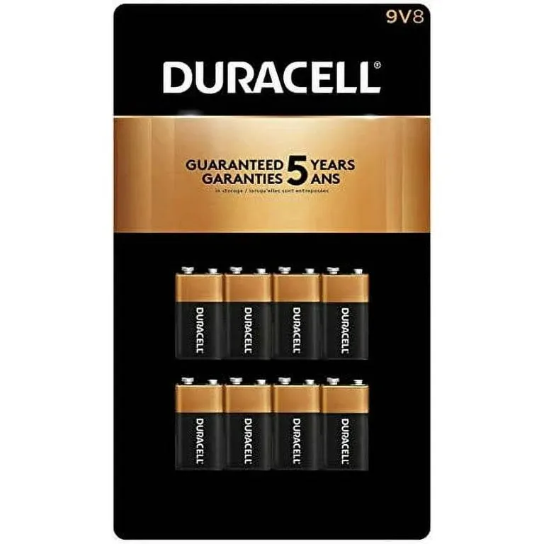 Duracell Coppertop 9V Battery, 4 Count Pack, 9-Volt Battery with Long-lasting Power, All-Purpose Alkaline 9V Battery for Household and Office Devices