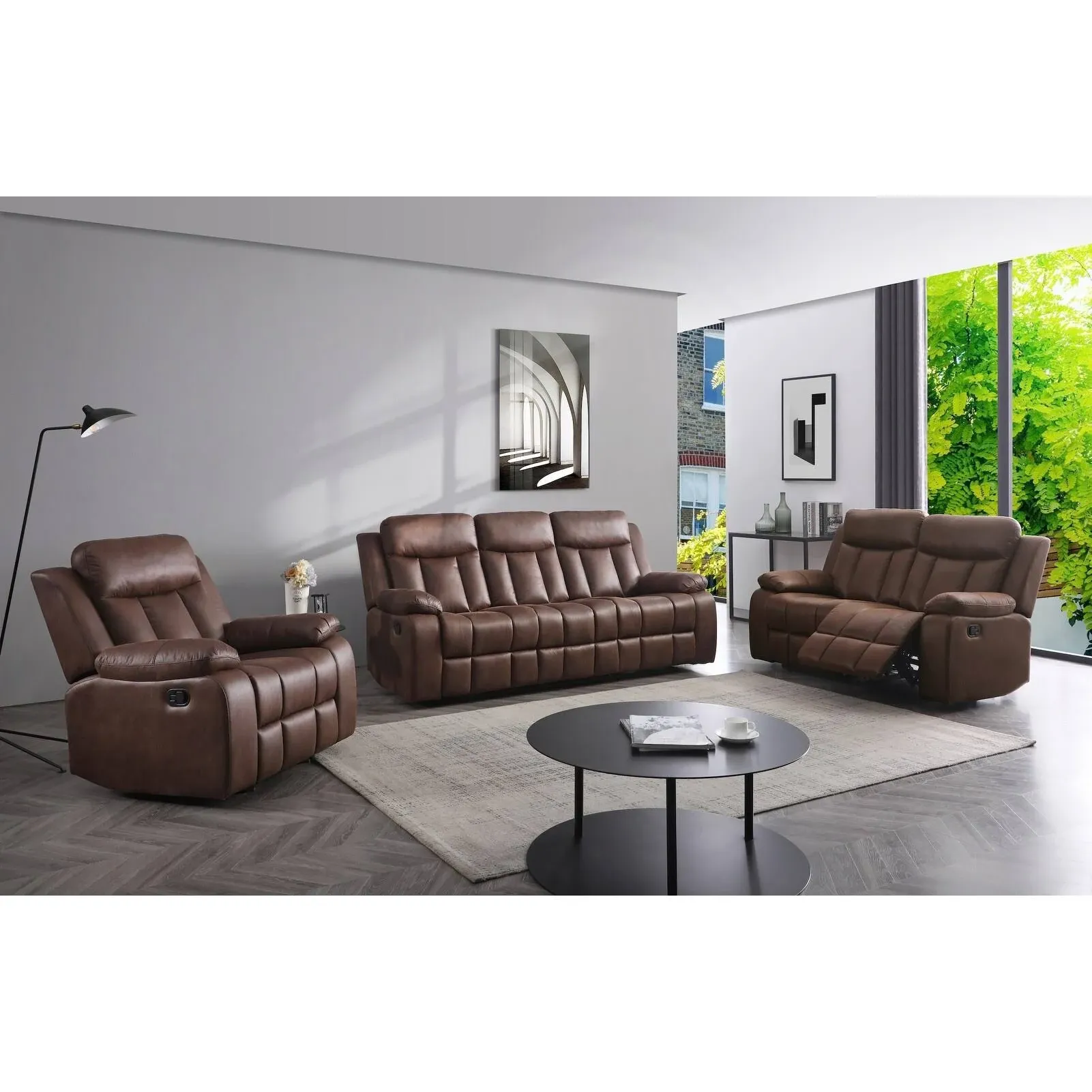 Betsy Furniture 3-Pc Microfiber Fabric Recliner Set