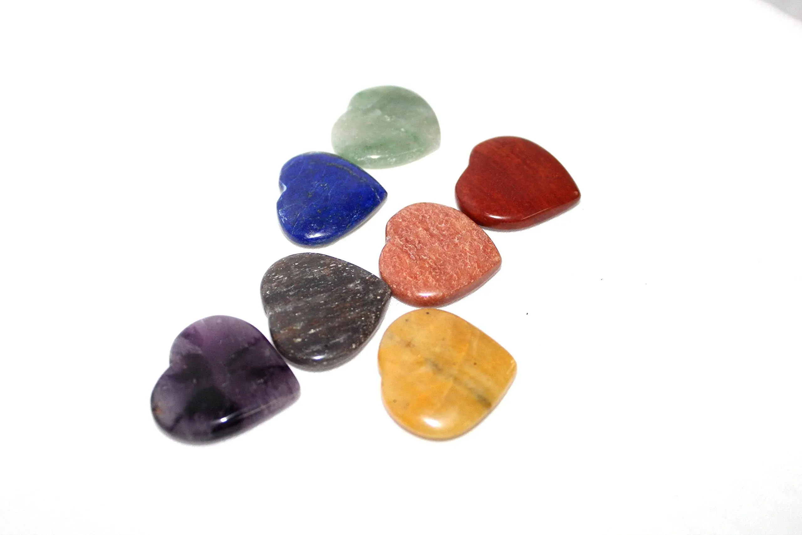 Jet International Jet Heart Shaped Chakra 7 Stones Sets Free Booklet Crystal Therapy Chakra Balancing Reiki Healing Energy Aura w/Pouch Spiritual Metaphysical Divine