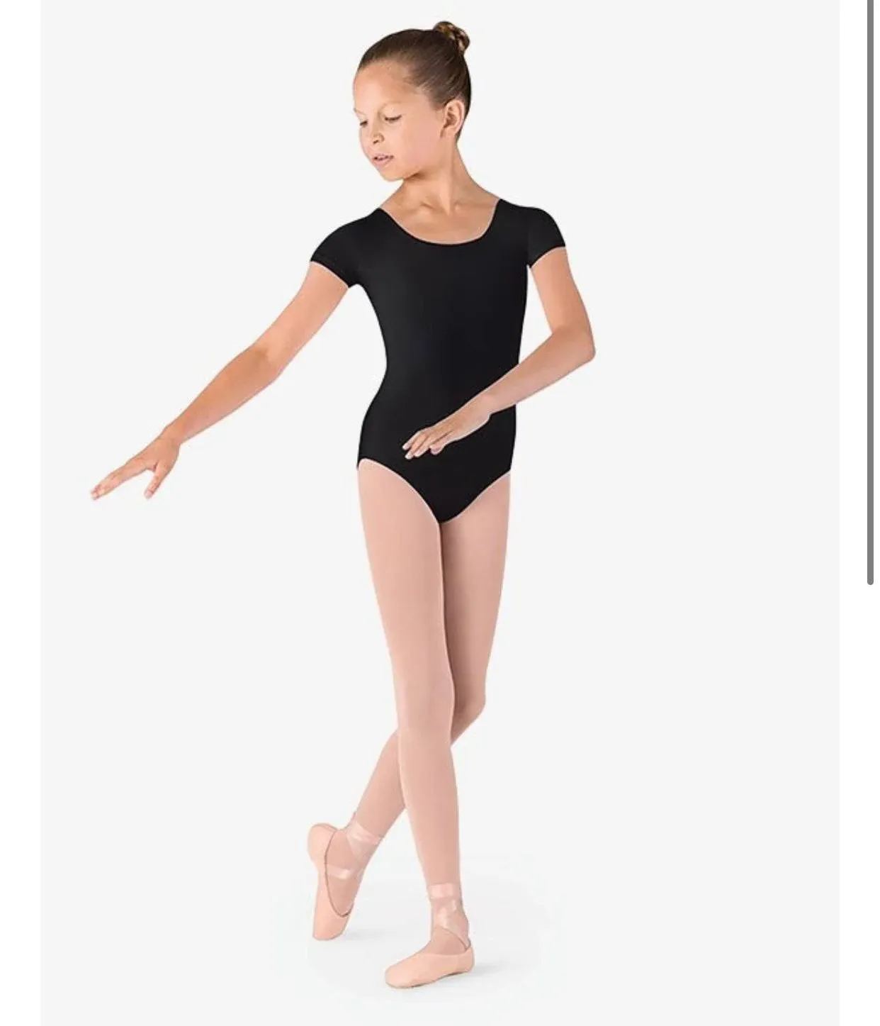 ⚫️ Bloch Dancewear NWT Girls 14 Cap Sleeve Leotard Solid Black Ballet Tap Jazz