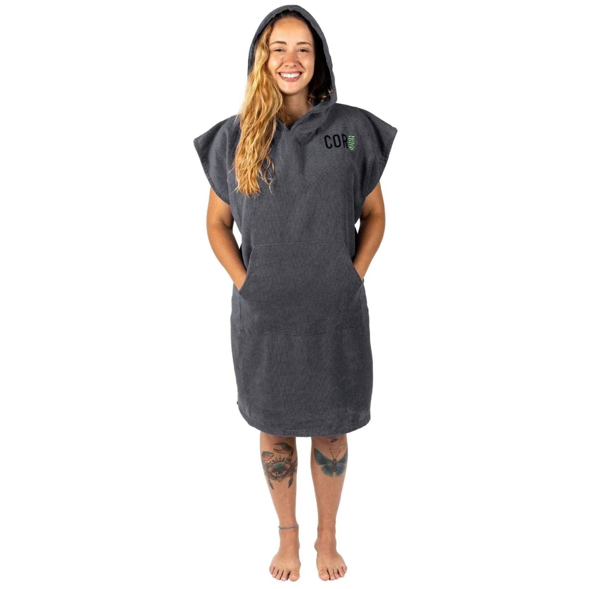 COR Surf Poncho Changing Towel Robe with Hood and Front Pocket, Doubles Up As A Beach Towel and Blanket, Made of Quick Dry Microfiber (Large, Sarape)