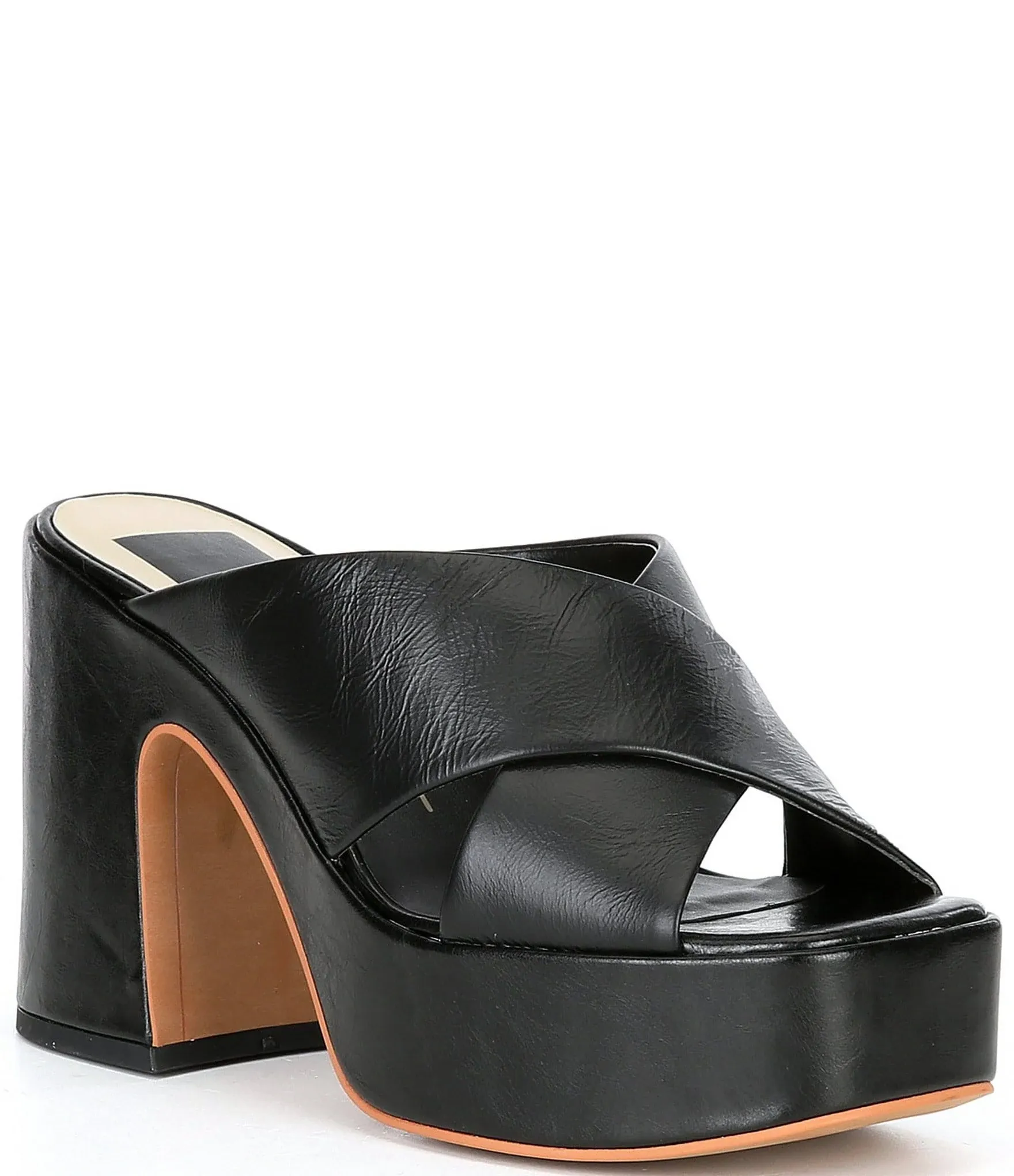 Dolce Vita Wonder Black Leather Heeled Sandals