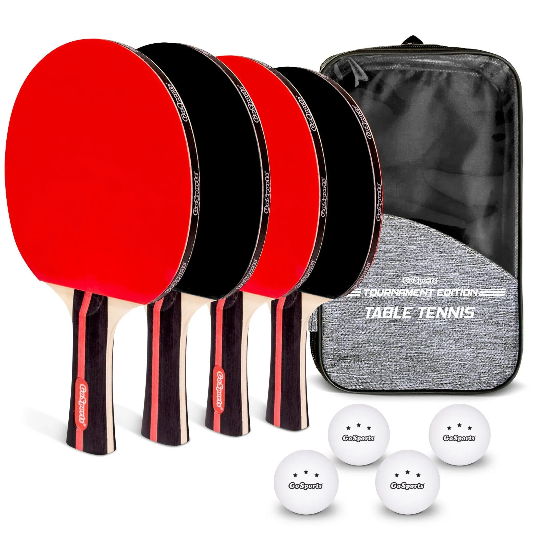 GoSports Tournament Edition Table Tennis Paddles Set of 4 One Size, Wood 