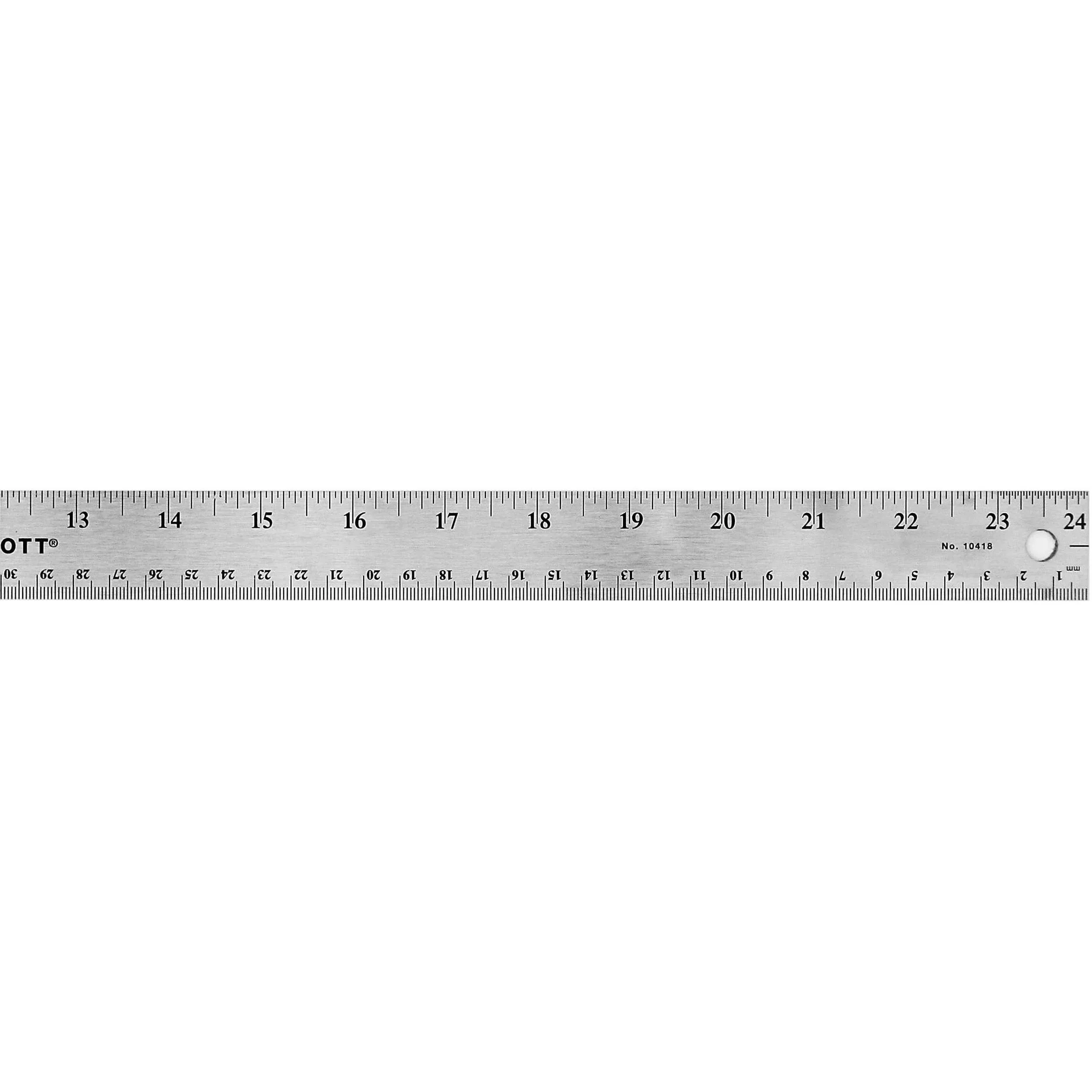 Stainless Steel Ruler w/Non-Slip Cork Back 24"