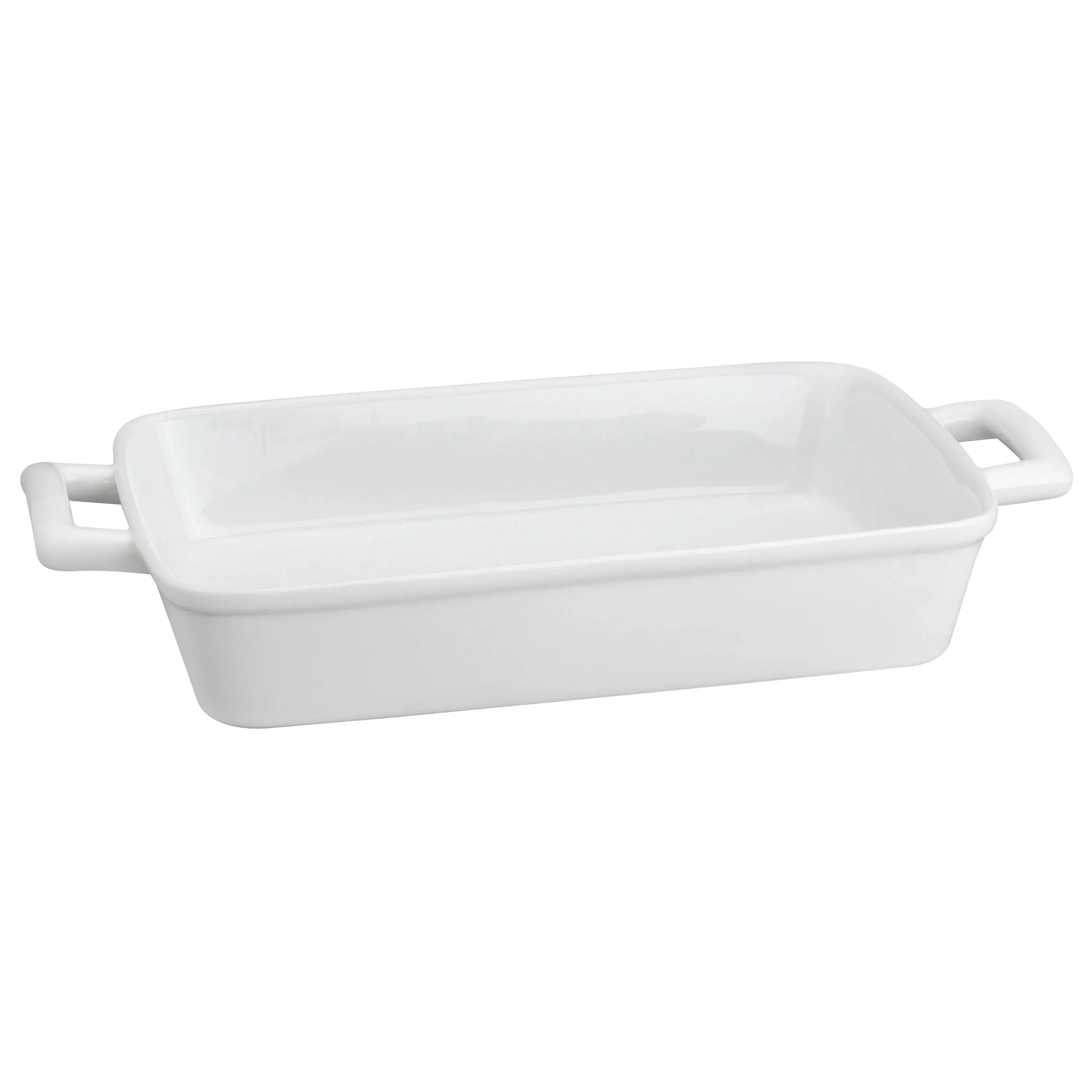 HIC Kitchen Rectangular Lasagna Pan with Handles, Fine White Porcelain, 13 x 9 x 2.5-Inches