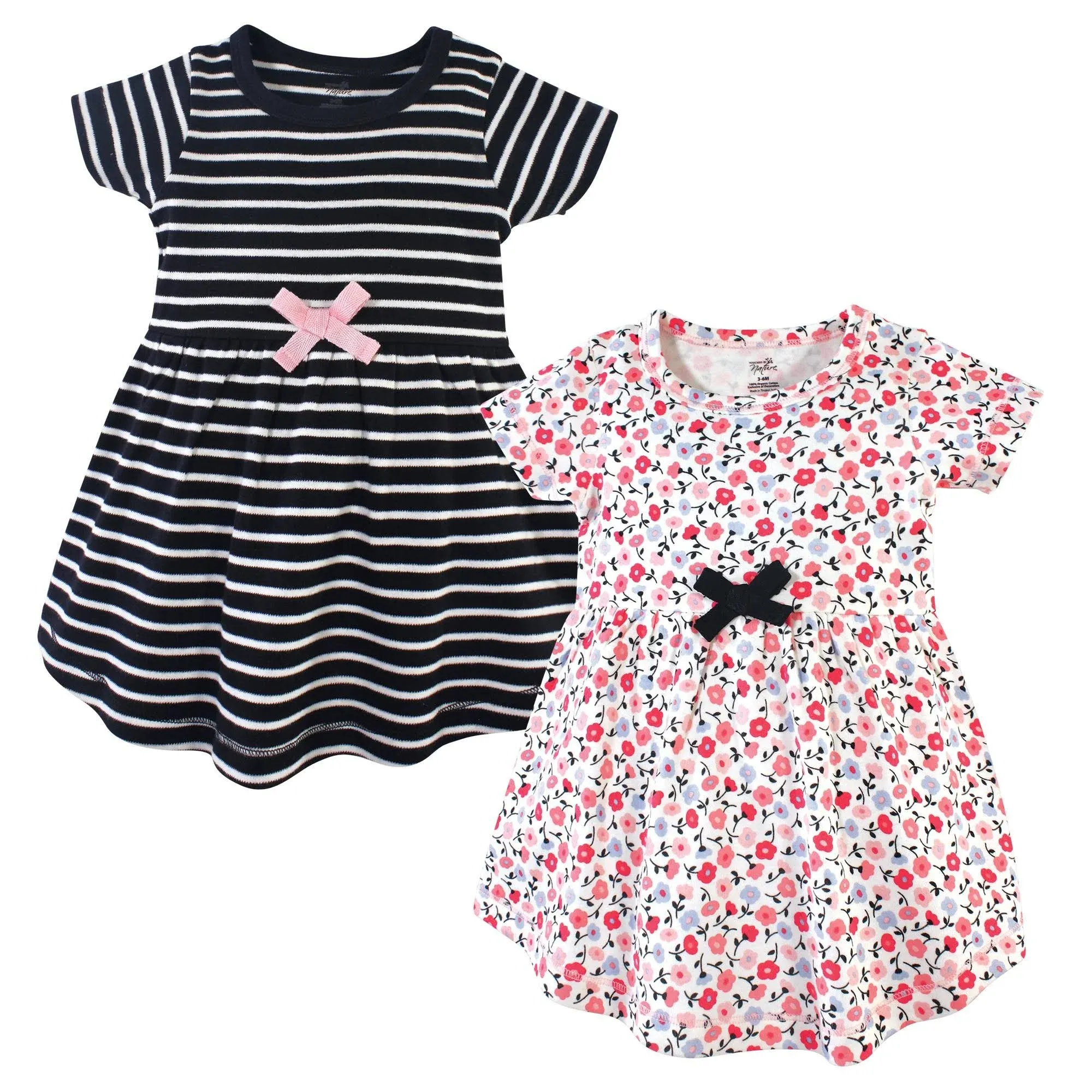 Touched by Nature Baby Organic Cotton Dress 2-Pack, Ditsy Floral