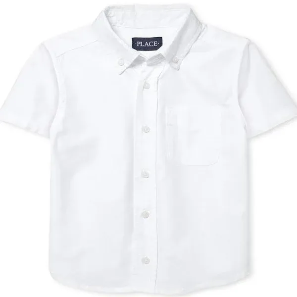 The Children's Place Boys' Husky Short Sleeve Oxford Button Down Shirt