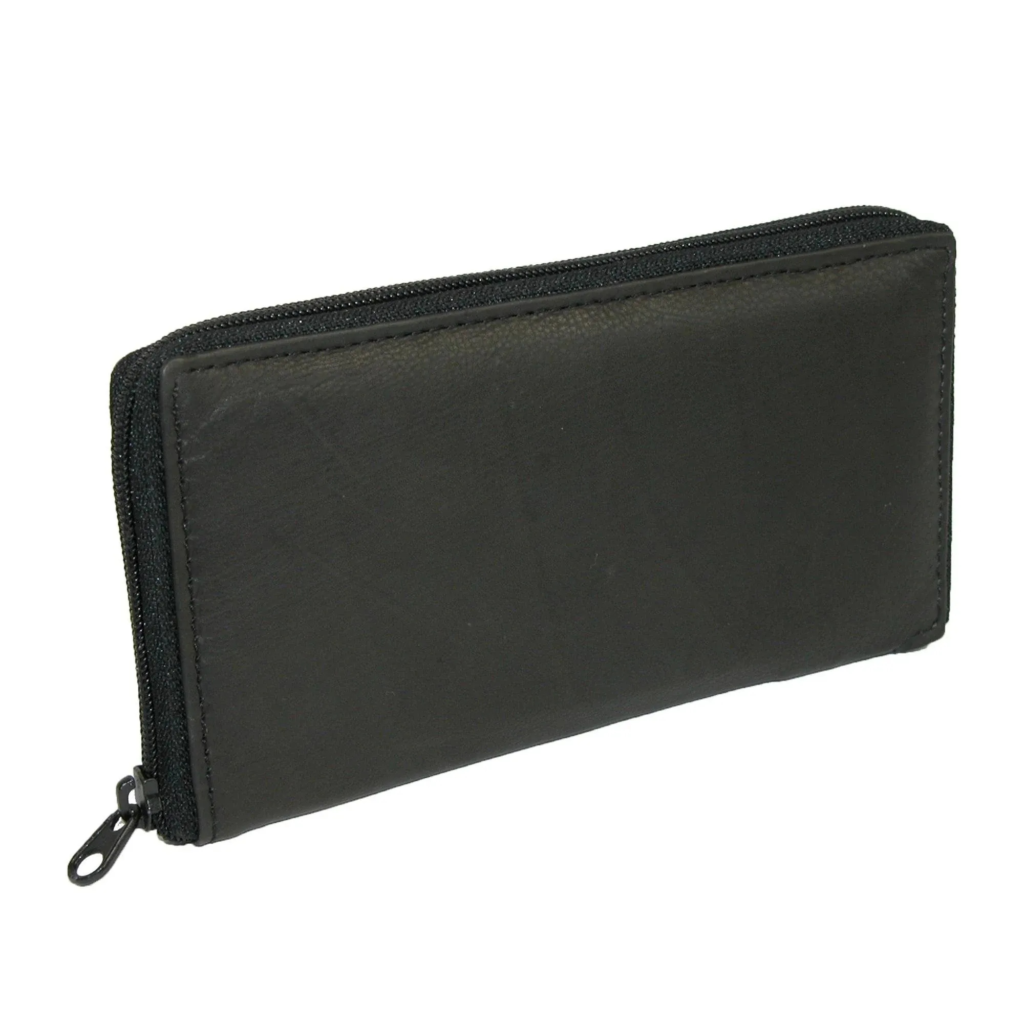 Paul & Taylor Unisex Leather Deluxe Zip Around Checkbook Cover Wallet