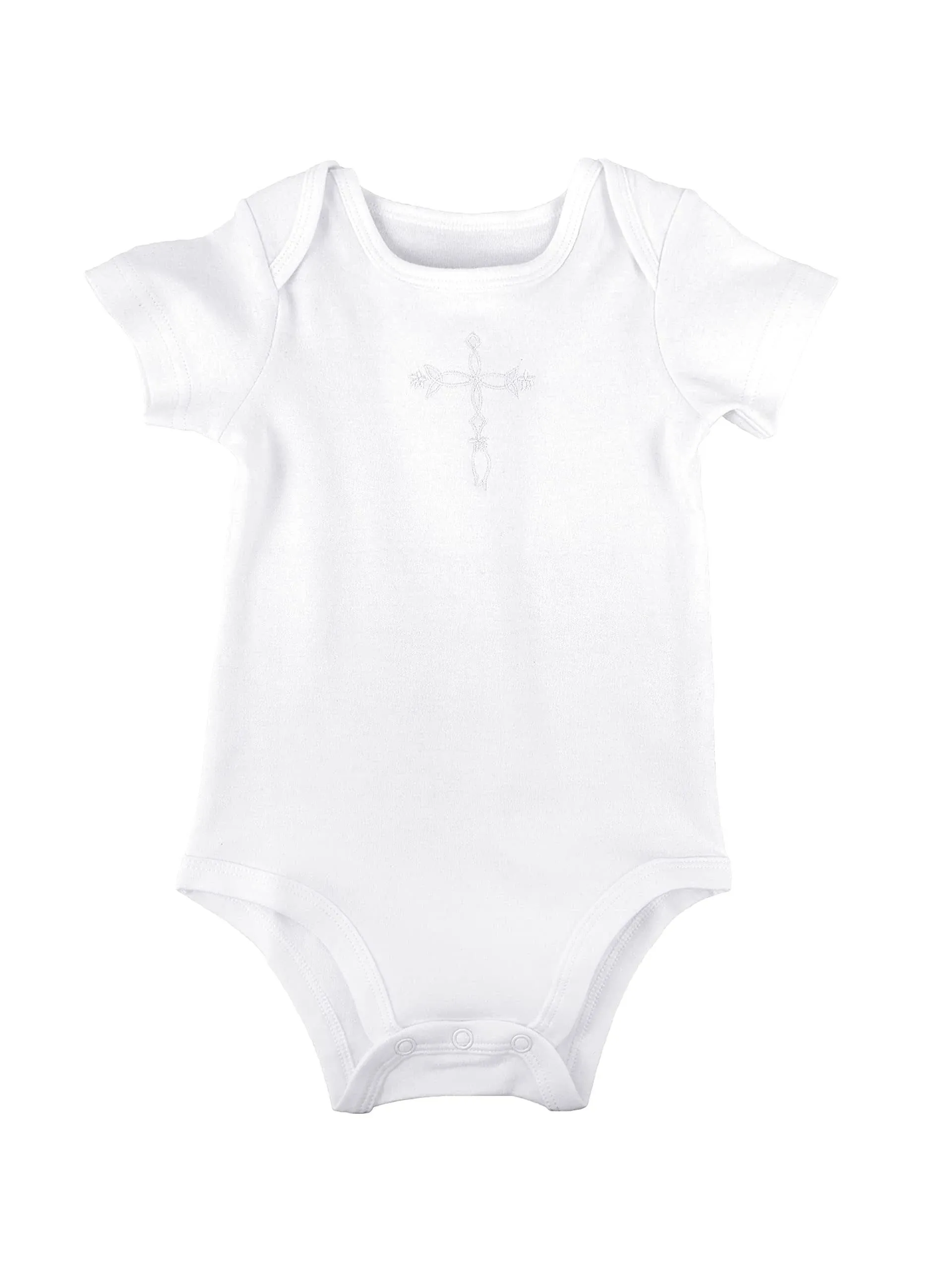 Baby Unisex Cross Embroidery Cotton Knit Coverall Bodysuit 0-18M